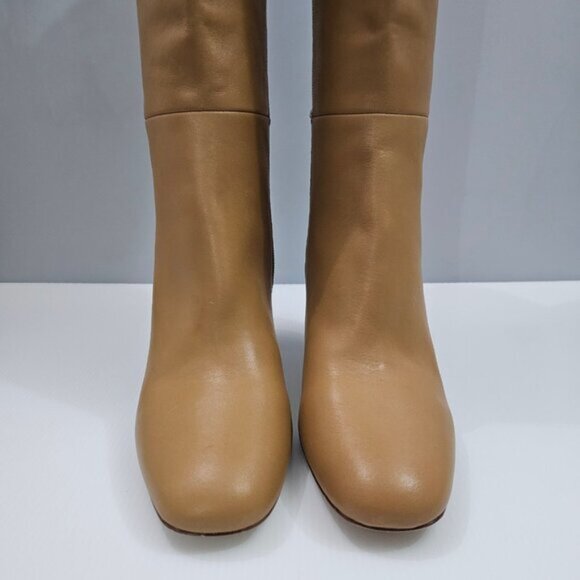Paige Keely Knee High Boot Womens 11 Cognac Tan Leather Tall Heeled Riding Fall - Picture 5 of 15
